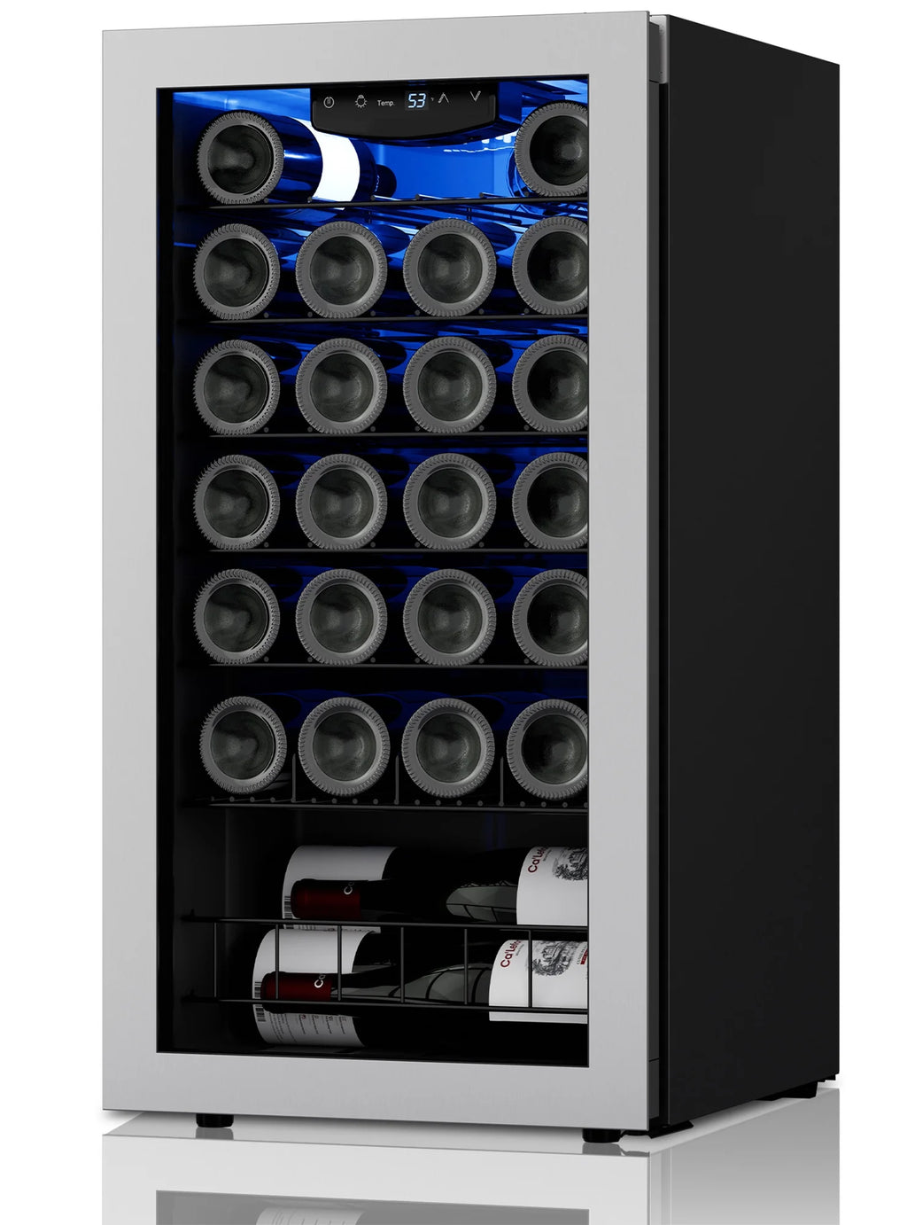 Wine Refrigerator Cooler 27 Bottle Mini Wine Fridge with Glass Door Q387497