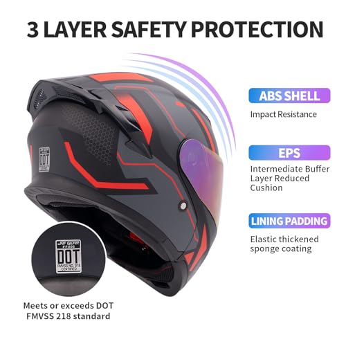 Modular Motorcycle Helmet Dual Visor Flip Up Full Face C993035
