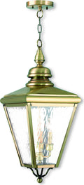 Antique Brass 3 Light Outdoor Pendant Lantern G819729