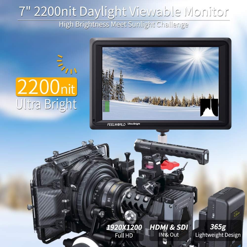 7 Inch 2200nit DSLR Camera Field Monitor Full HD 1920x1200 3G SDI 4K HDMI C23440