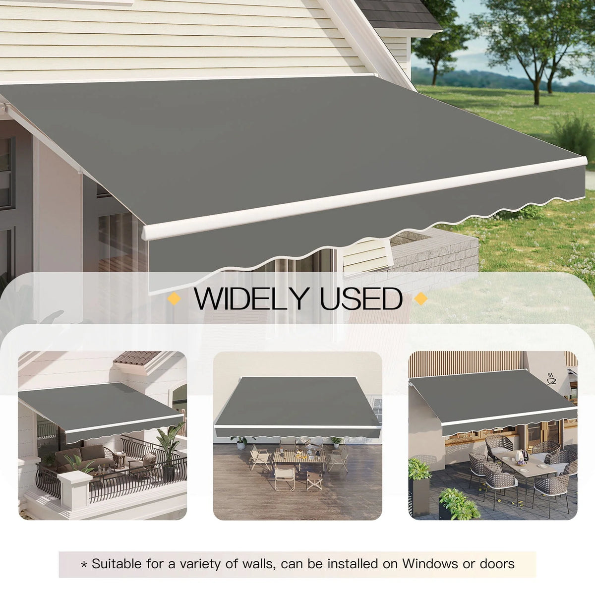 13' x 8' Retractable Patio Awning P9702