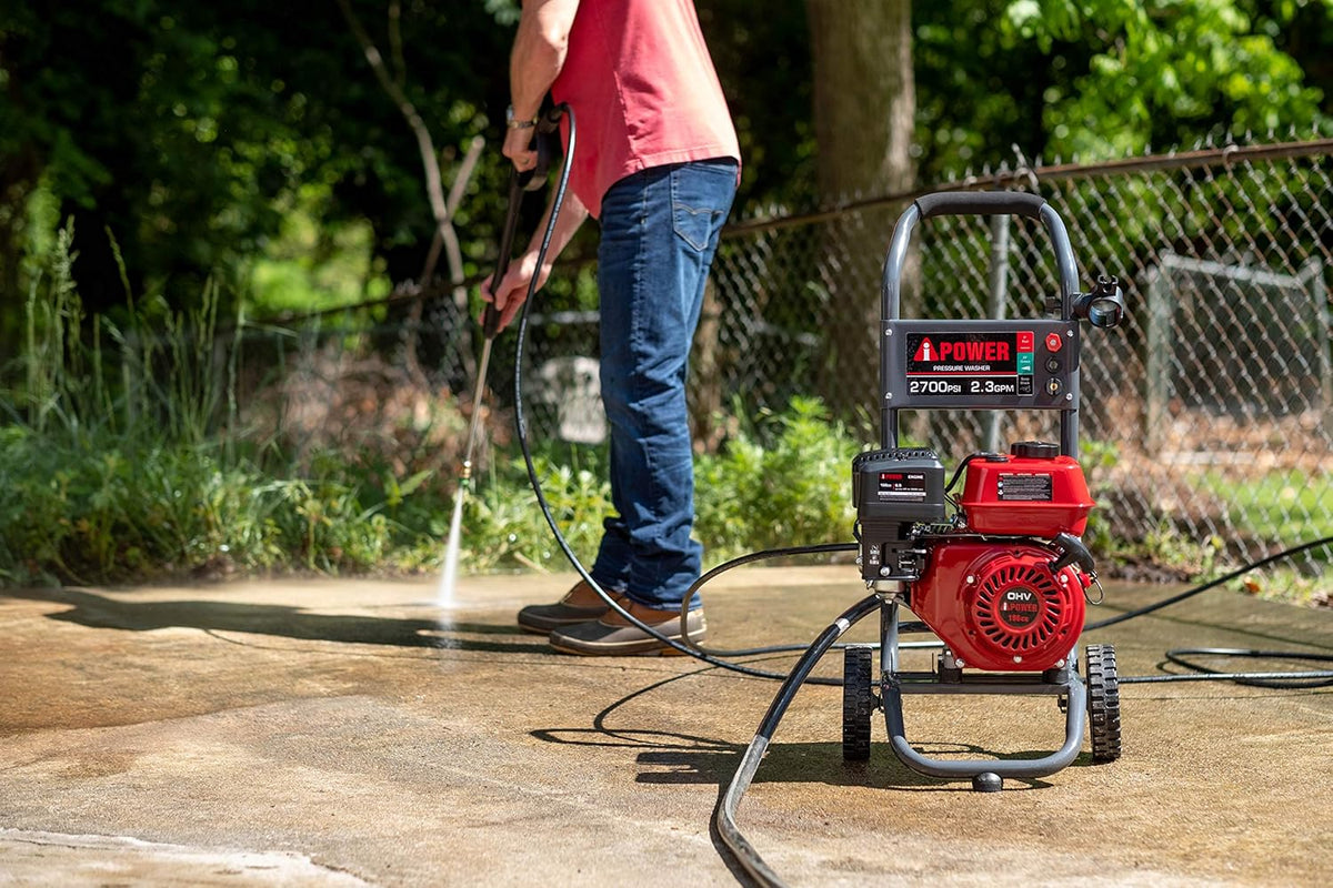 Gas Powered Pressure Washer 2700 PSI 2.3 GPM 7HP with 3 Nozzle Attachments M40343