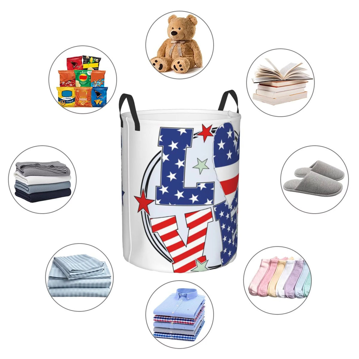 Round Waterproof Collapsible Laundry Basket P207316