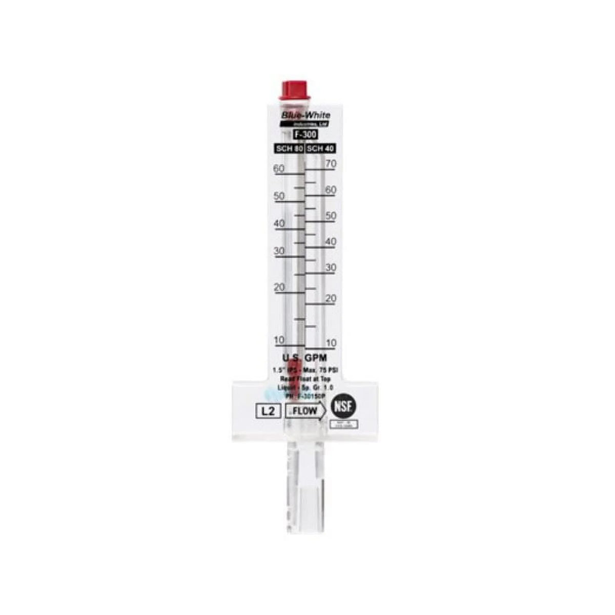 Blue White 4" PVC Flow Meter E1812