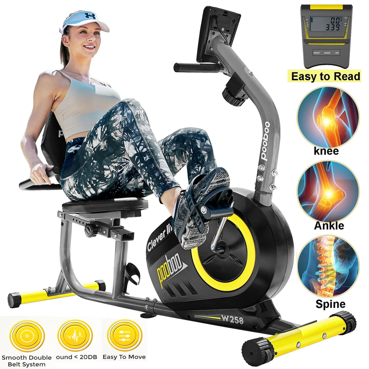 Recumbent Stationary Bike with Magnetic Resistance Y4580