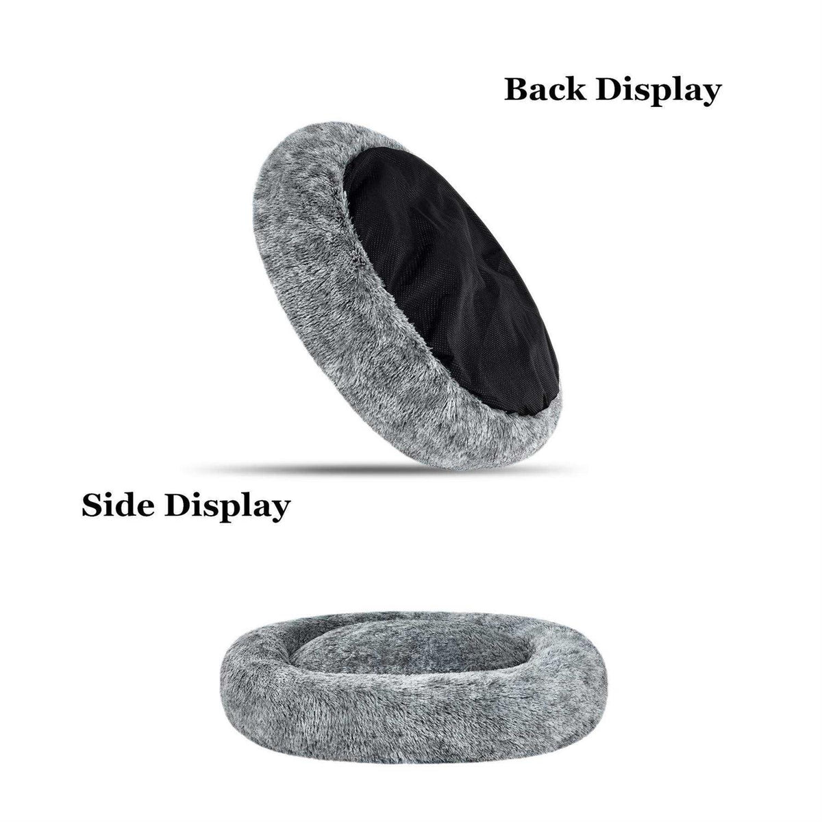 Oval Shag Faux Fur Washable Round Pet Bed V675