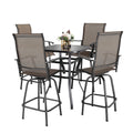 5 Piece Patio Bistro Set with Tempered Glass Table D87139