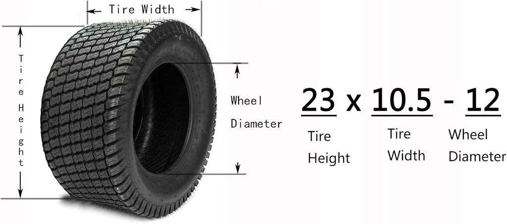 Set of 2 23X10.50-12 Lawn Mower Turf Tires 4PR Load Range B E6250