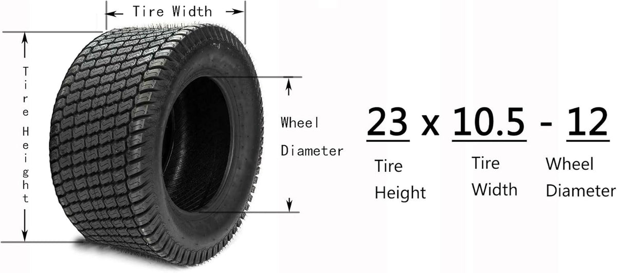 Set of 2 23X10.50-12 Lawn Mower Turf Tires 4PR Load Range B E6250