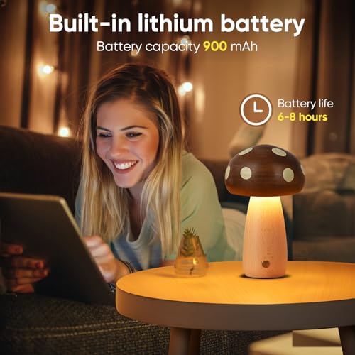 Portable Cordless Rechargeable LED Mushroom Lamp Y42629