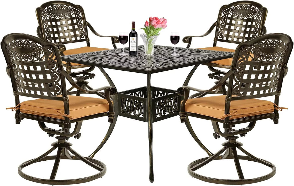 5-Piece All-Weather Cast Aluminum Patio Dining Set U3908