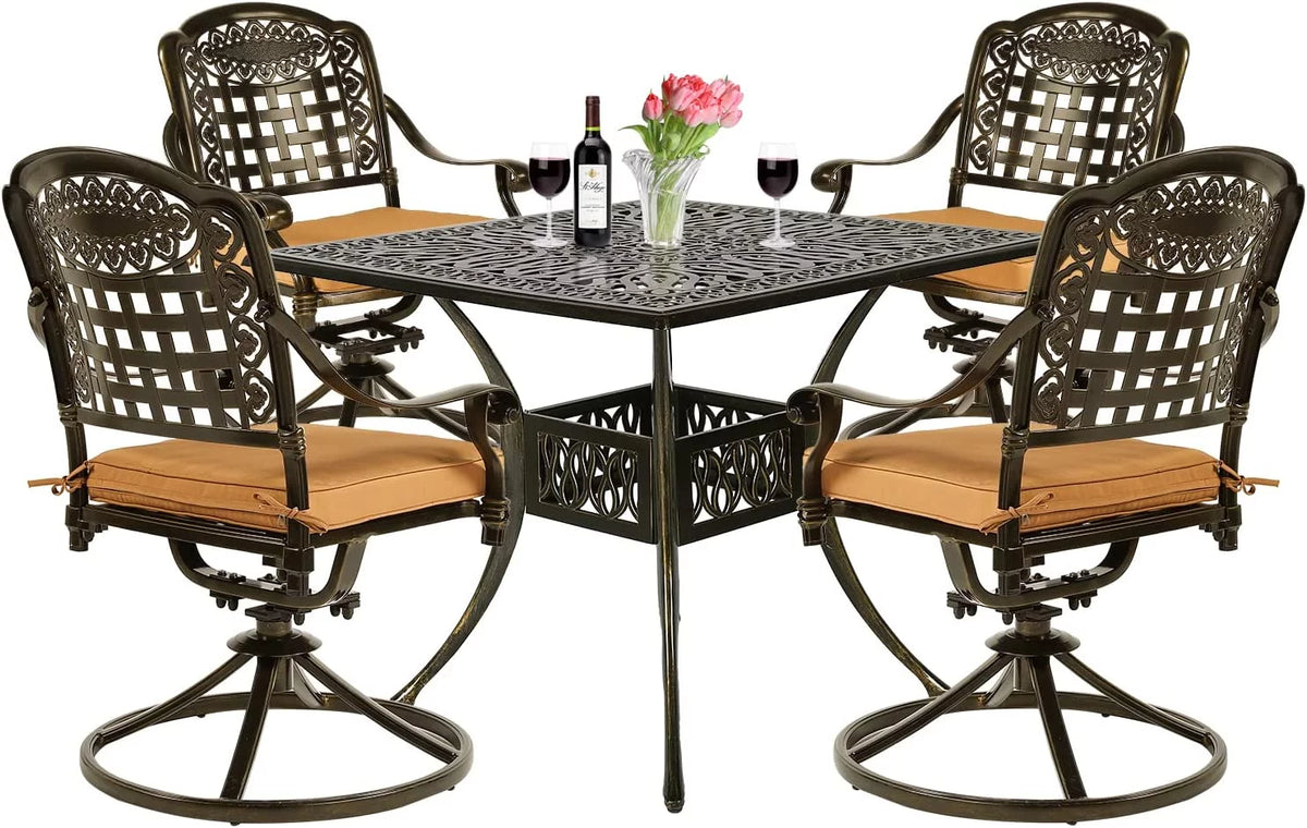 5-Piece All-Weather Cast Aluminum Patio Dining Set U3908