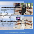 L-Shaped Desk Wood Metal G88717