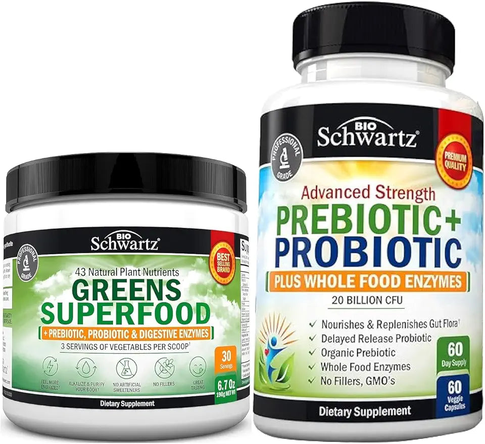 Super Greens Powder with Probiotics Prebiotics and Digestive Enzymes K588