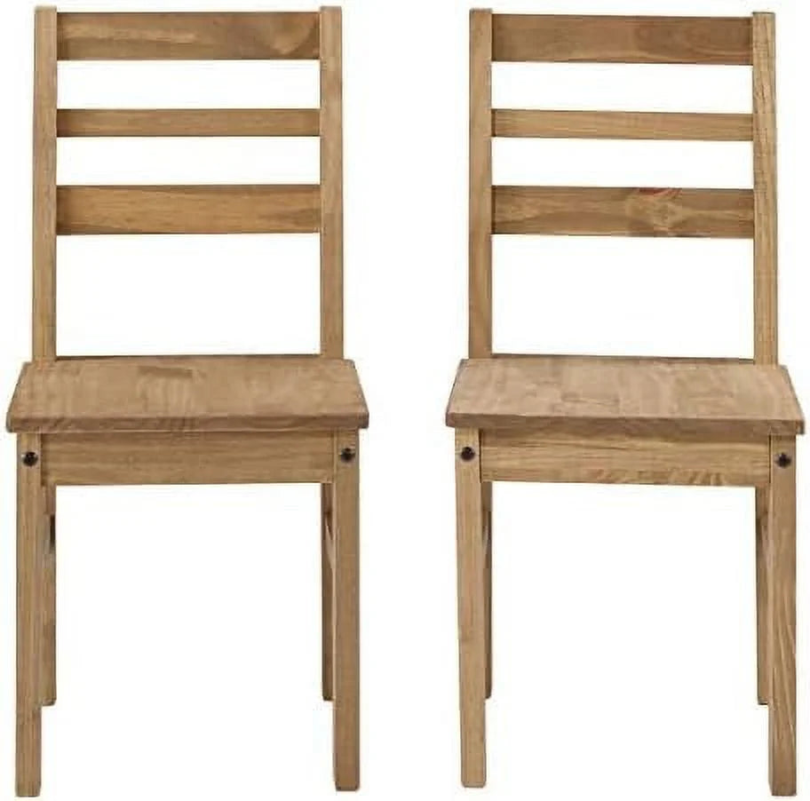 Solid Wood Dining Chair Set of 2 Ladder Back L650876
