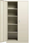 Black Metal Storage Garage Cabinet with Locking Doors and Adjustable Shelves W643450