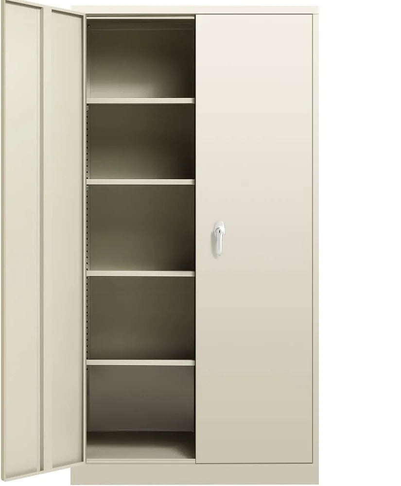 Black Metal Storage Garage Cabinet with Locking Doors and Adjustable Shelves W643450