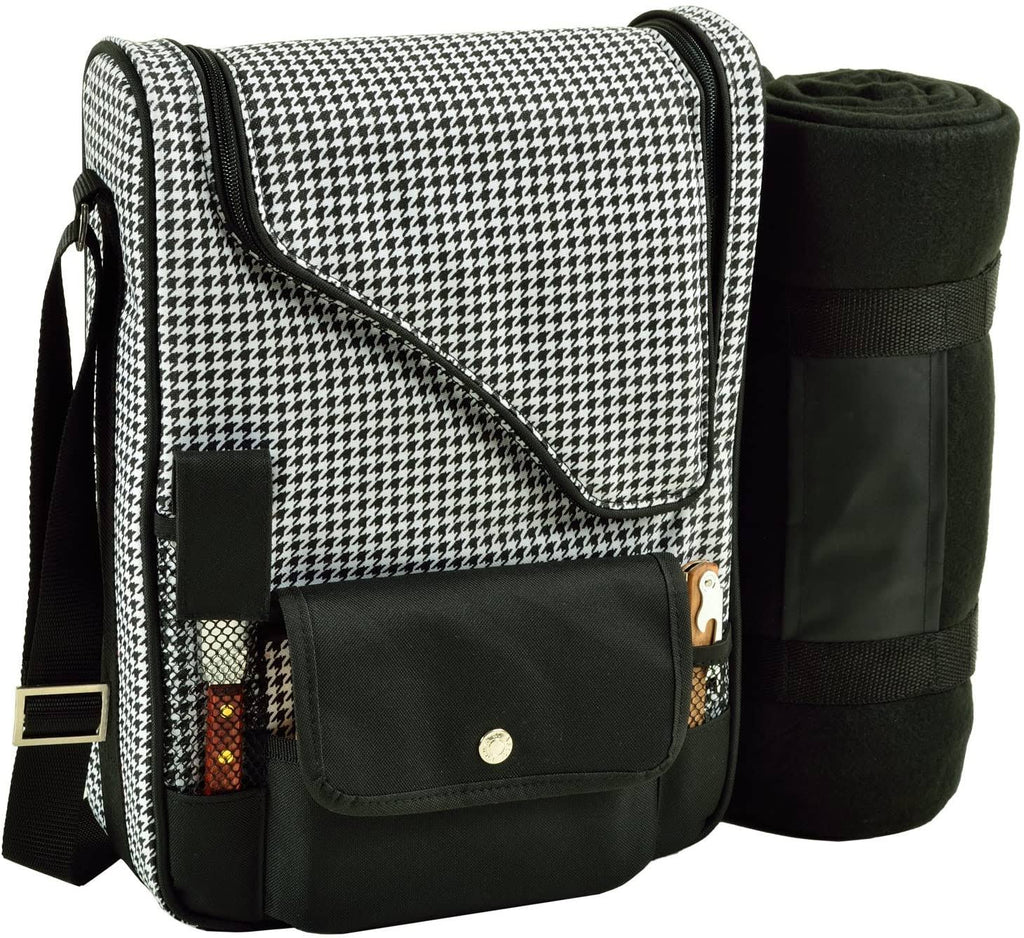 Bordeaux Wine & Cheese Cooler Bag with Glass Wine Glasses & Blanket H4573