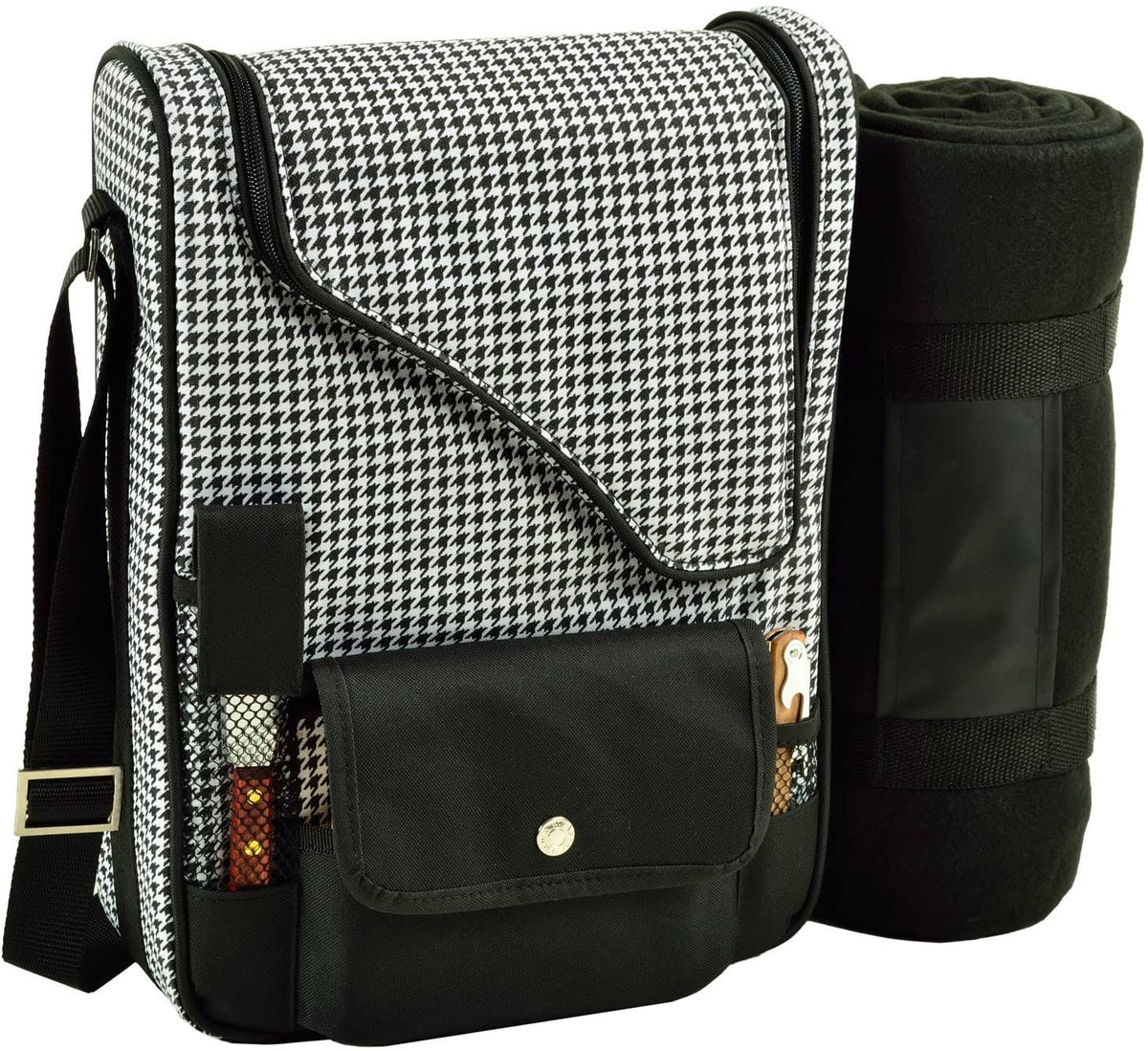Bordeaux Wine & Cheese Cooler Bag with Glass Wine Glasses & Blanket H4573