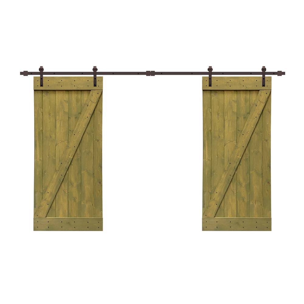 Stained Double Barn Door with Hardware Kit I52600