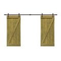 Stained Double Barn Door with Hardware Kit I52600