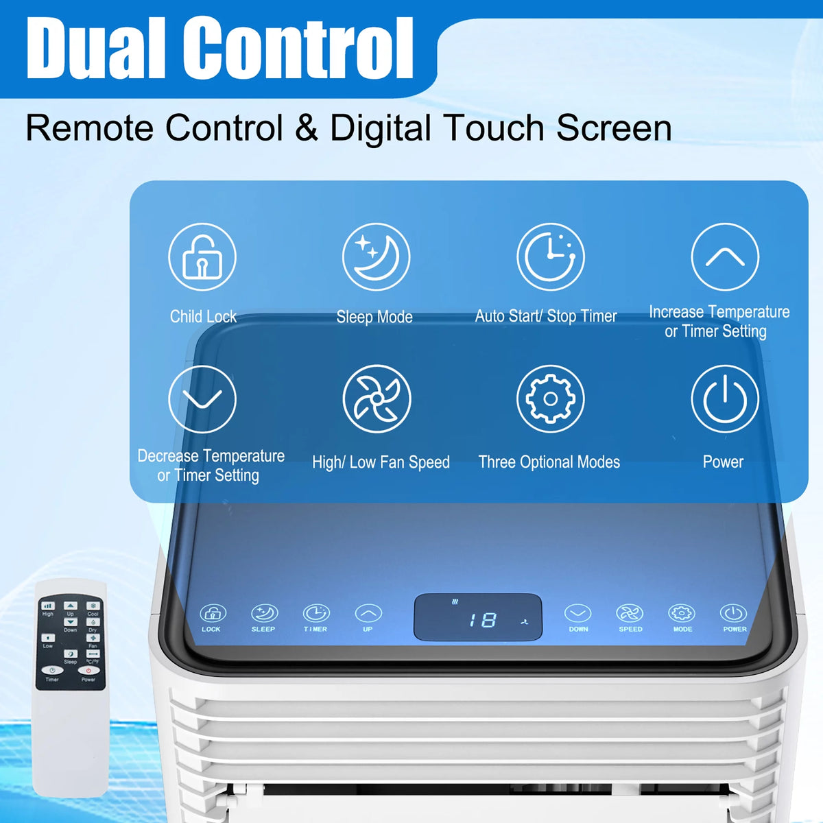 5000 BTU Portable Air Conditioner 3-in-1 Black F108512