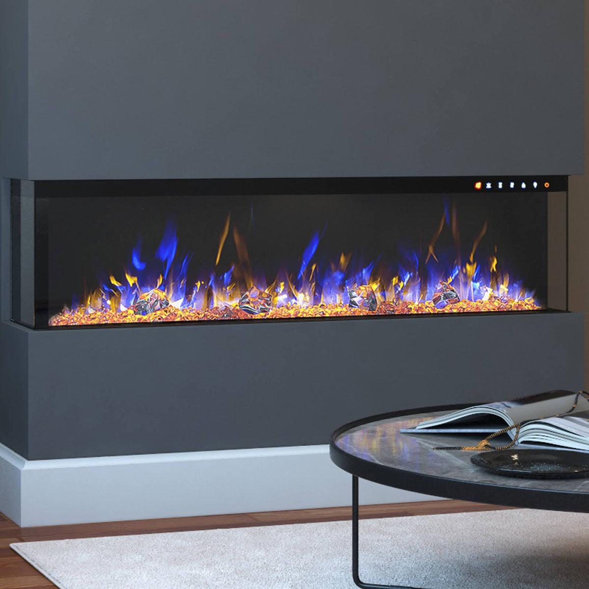 43" Modern Linear Electric Wall Mounted Fireplace E734478