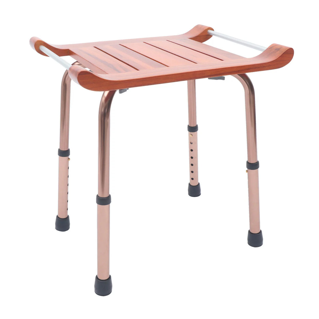 Teak Shower Stool Non-Slip Adjustable U707