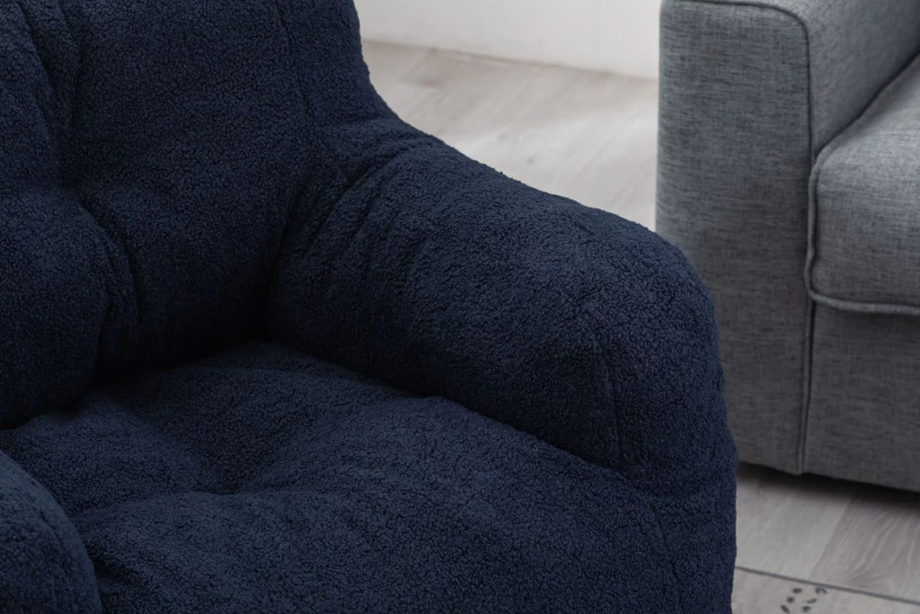 Soft Teddy Fabric Bean Bag Chair 39.4*39.4*27.6 Inches B536315