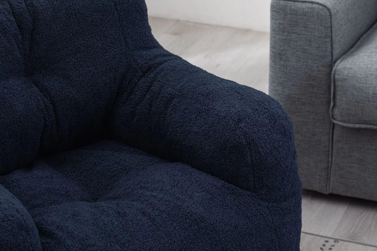 Soft Teddy Fabric Bean Bag Chair 39.4*39.4*27.6 Inches B536315