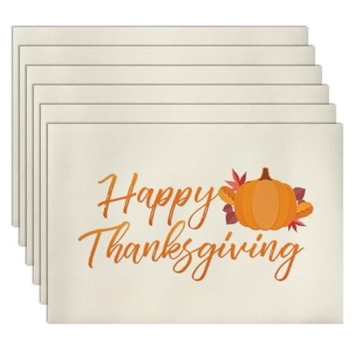 Orange Faux Leather 12 X 18 Inchs 6-Pack Placemats Q605