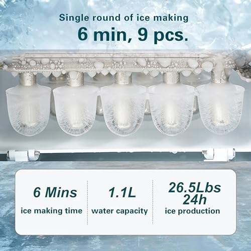 Portable Countertop Ice Maker with Self-Cleaning, Ice Scoop, and Basket L20848