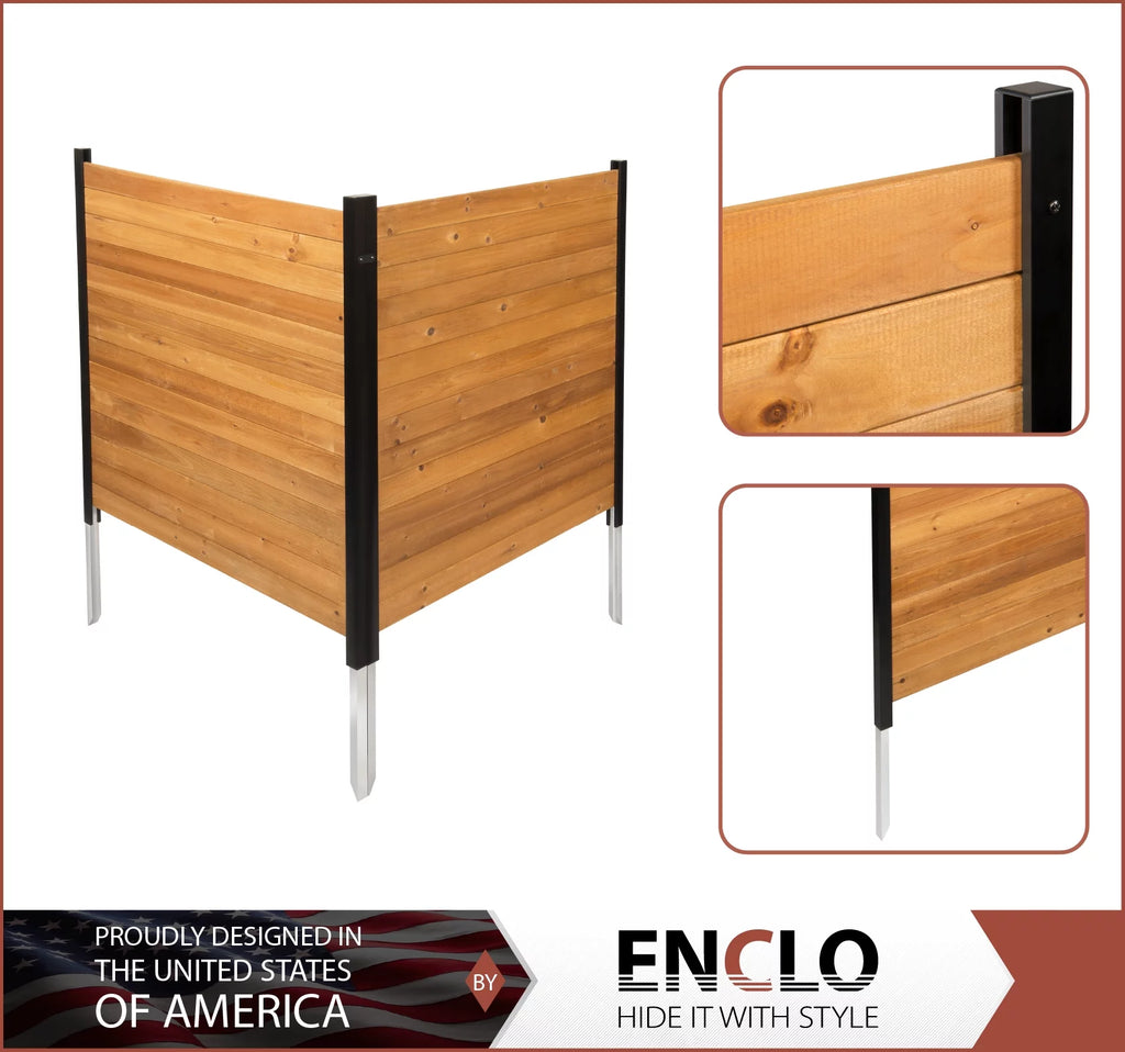 Outdoor Wood Privacy Screen Enclosure 42in H x 38in W 2 Panels X376