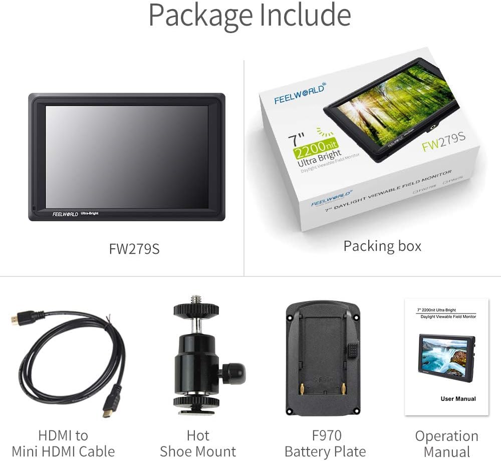 7 Inch 2200nit DSLR Camera Field Monitor Full HD 1920x1200 3G SDI 4K HDMI C23440