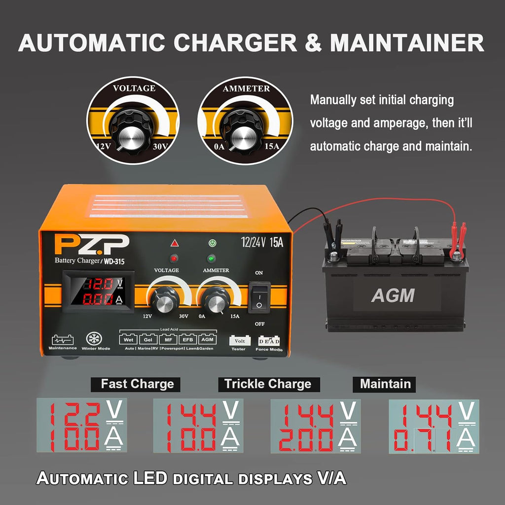 12V/24V Manual Battery Charger T765