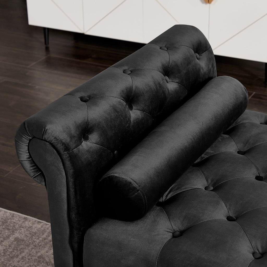 82 Inch Button Tufted Velvet Bench M79109