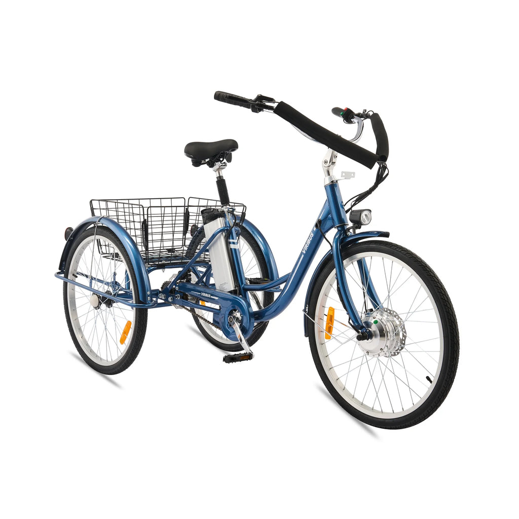 26" 350W Electric Tricycle with Basket 36V 10Ah Navy G85503