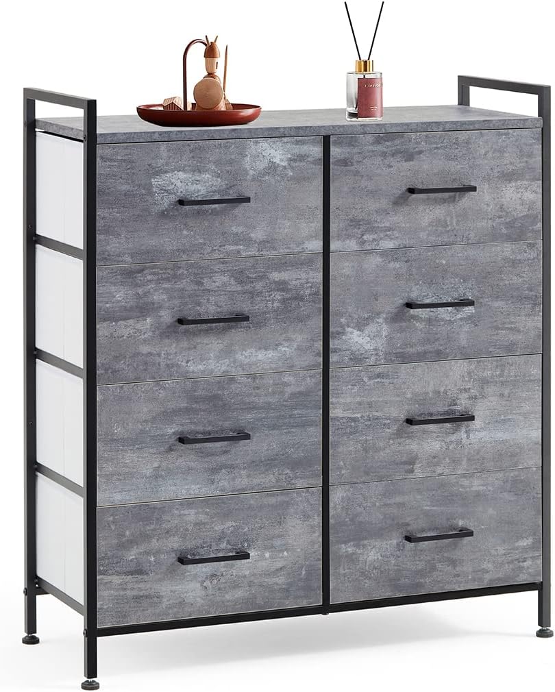 8 Drawer Wood Dresser with Metal Frame L85343