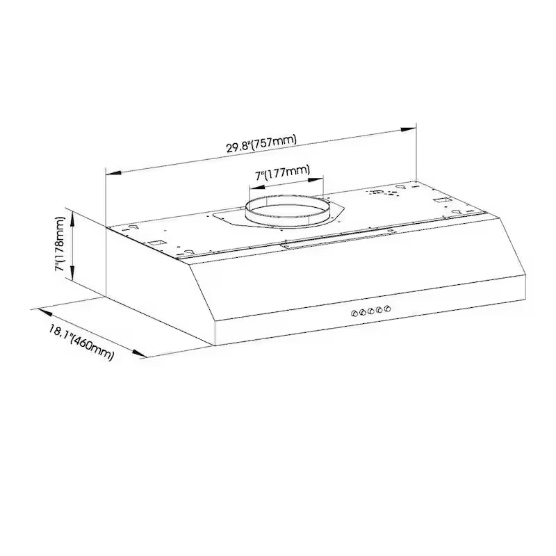 30 in. 500CFM Convertible Under Cabinet Range Hood in Stainless Steel Q5852