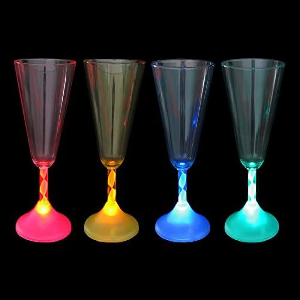 6 Oz LED Light Up Champagne Flutes Set Of 6 E441