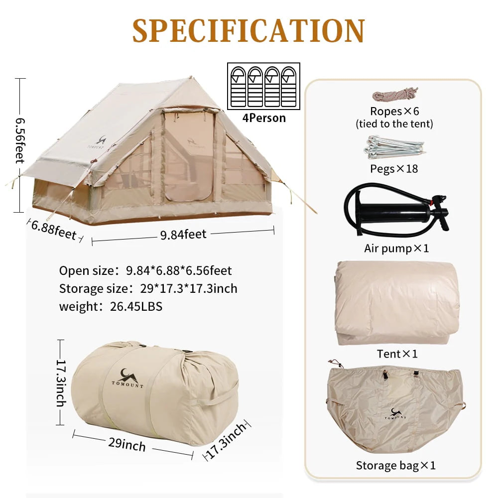 Inflatable Tent 4 Person Air Tent M236590