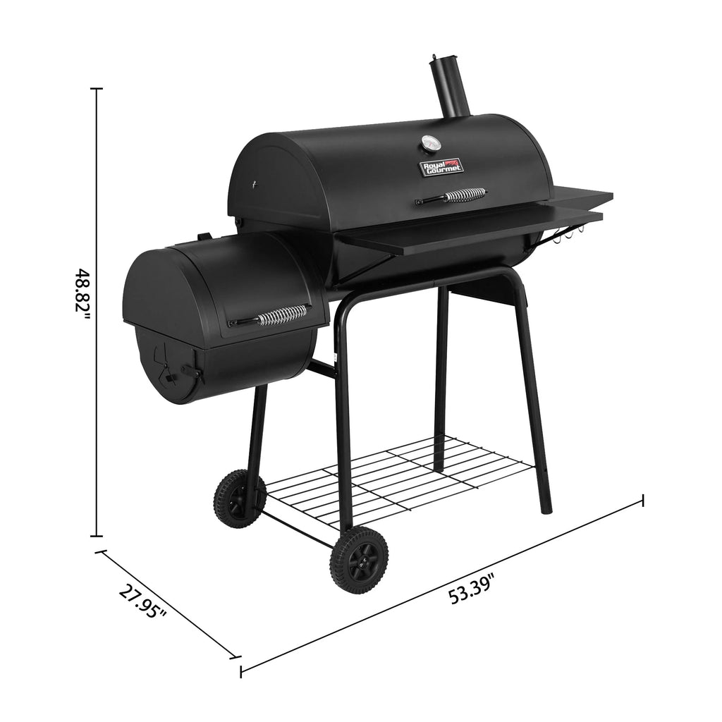 Steel Charcoal Grill with Offset Smoker Z438