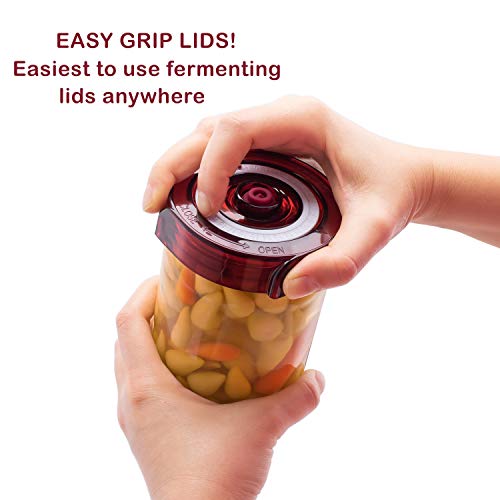Food Grade Fermentation Kit for Wide Mouth Mason Jars, 4 Pack S8334