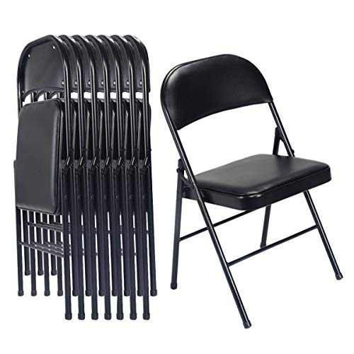Grey 4 Pack Padded Folding Chairs with Steel Frame X47856