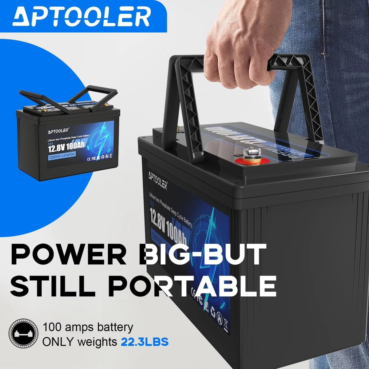 12V 100Ah LiFePO4 Battery with 100A BMS N1903