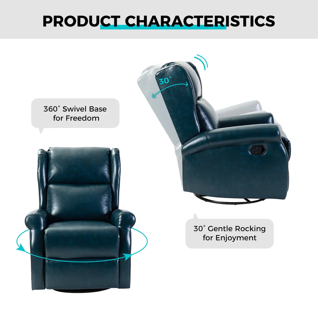 Turquoise Faux Leather Recliner Armchair E209
