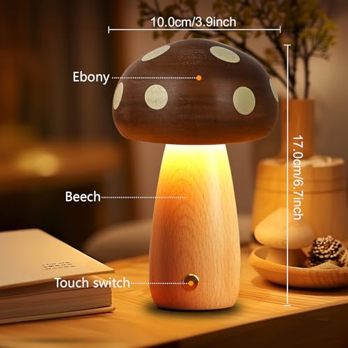 Portable Cordless Rechargeable LED Mushroom Lamp Y42629