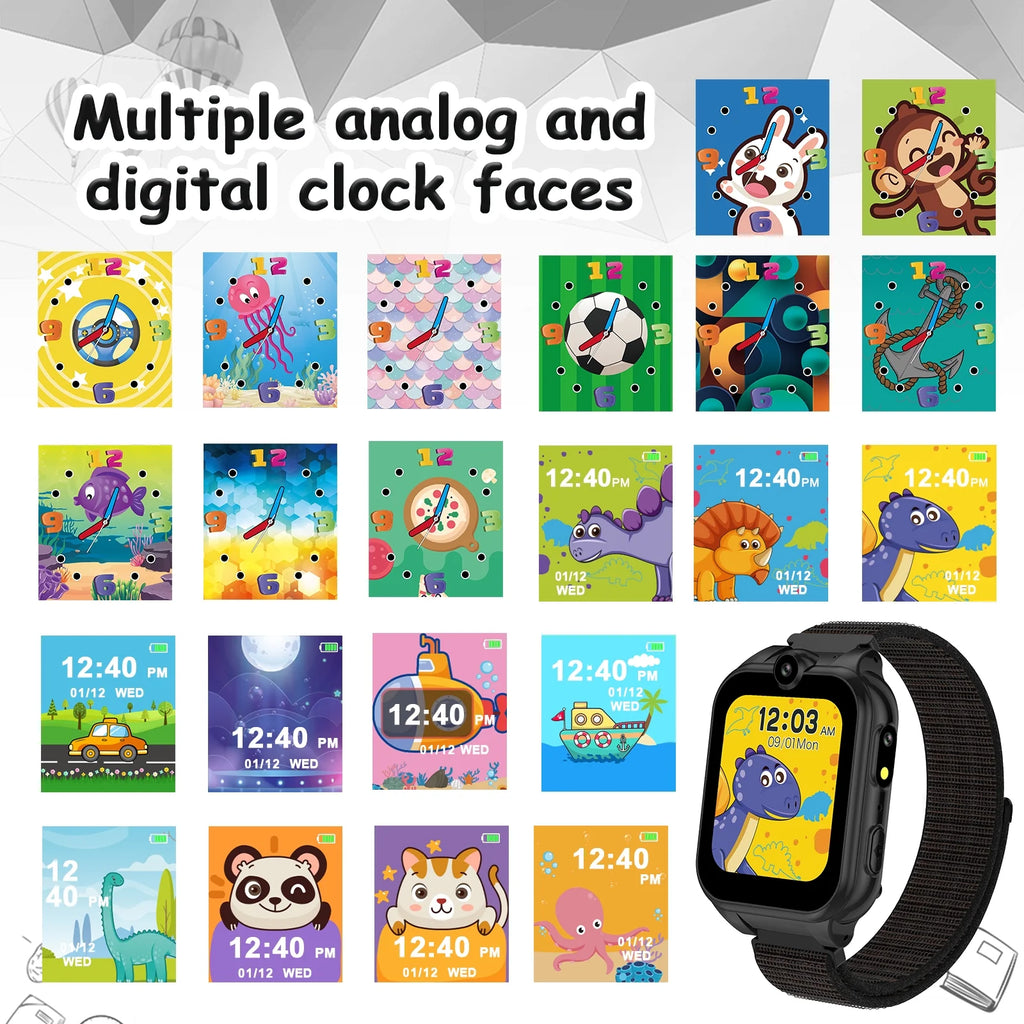 Black Kids Smart Watch with Dual Camera A57242