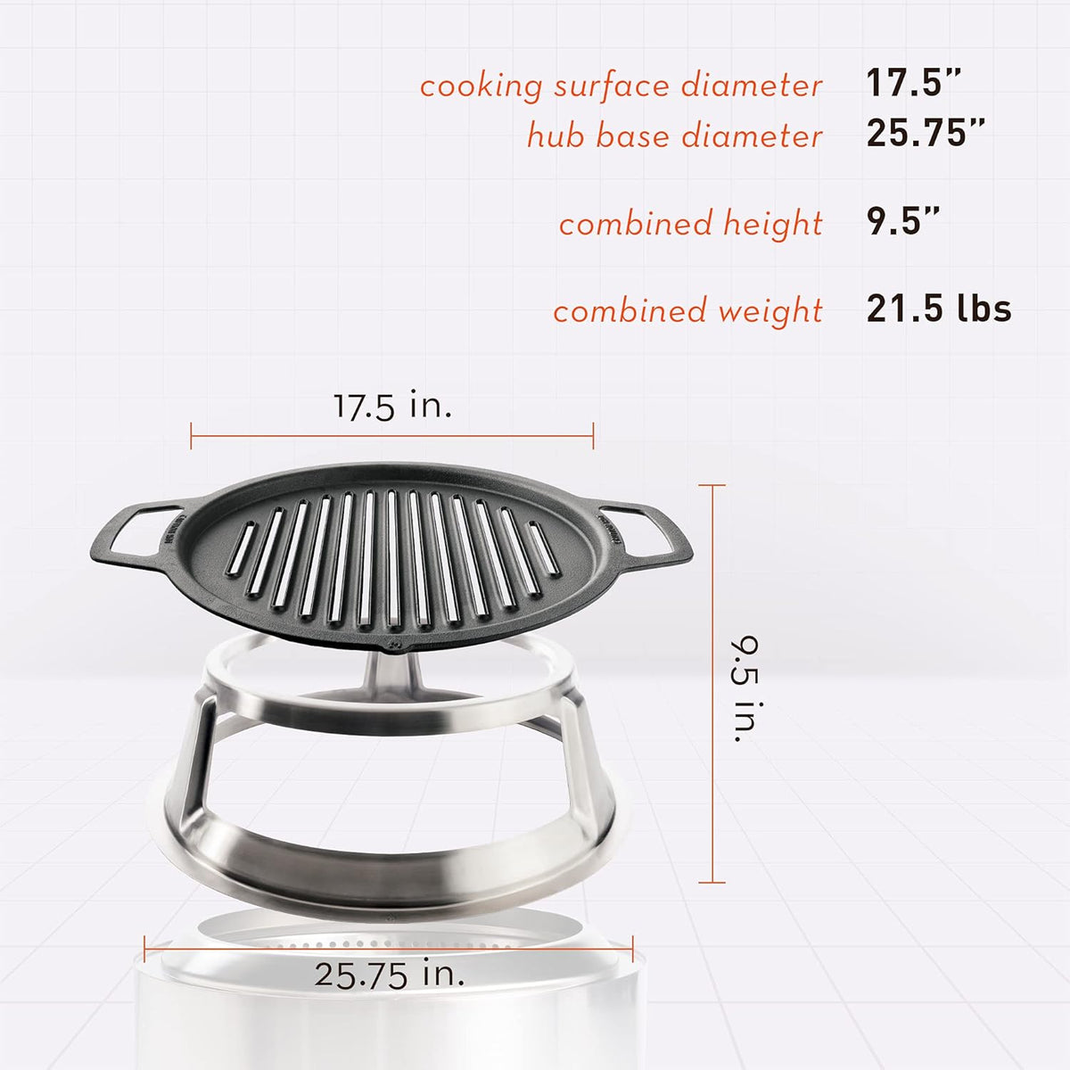 Cast Iron Cooktop with Stainless Steel Hub E759711