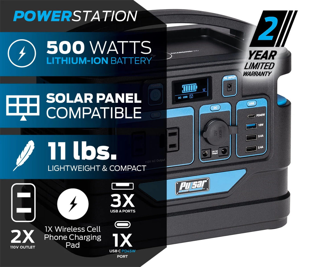 500 Watt Lithium-Ion Portable Power Station F8028